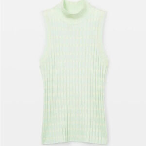 Club Monaco Geo Mix Shell Mock Neck Sleeveless Sweater